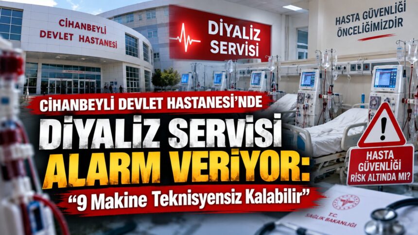 Cihanbeyli Devlet Hastanesi diyalizinde 9 makine teknisyensiz kalma riski